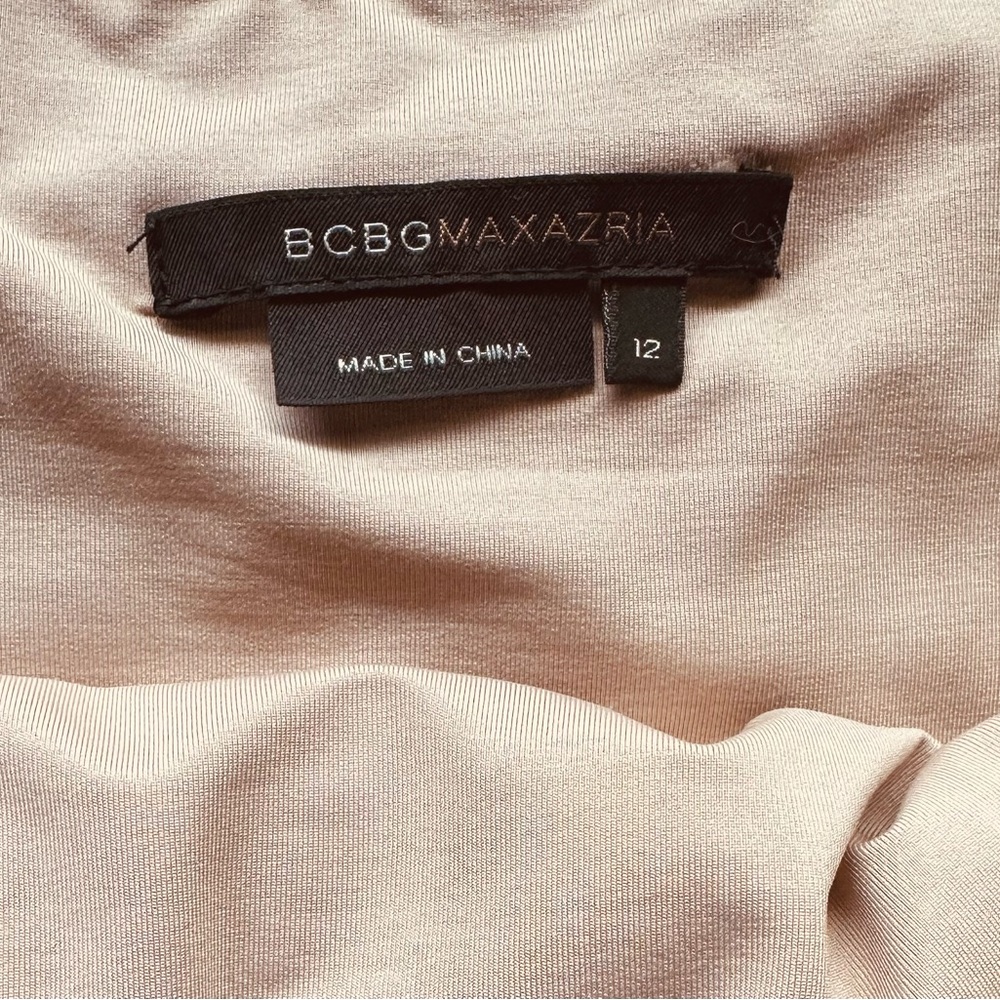 BCBGMaxAzria Elegant Brown mesh beaded sequins stretch lined dress 12 - Picture 2 of 10